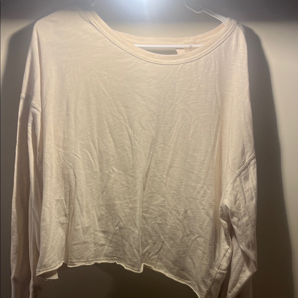 Elegant Cream Long Sleeve Women's Top